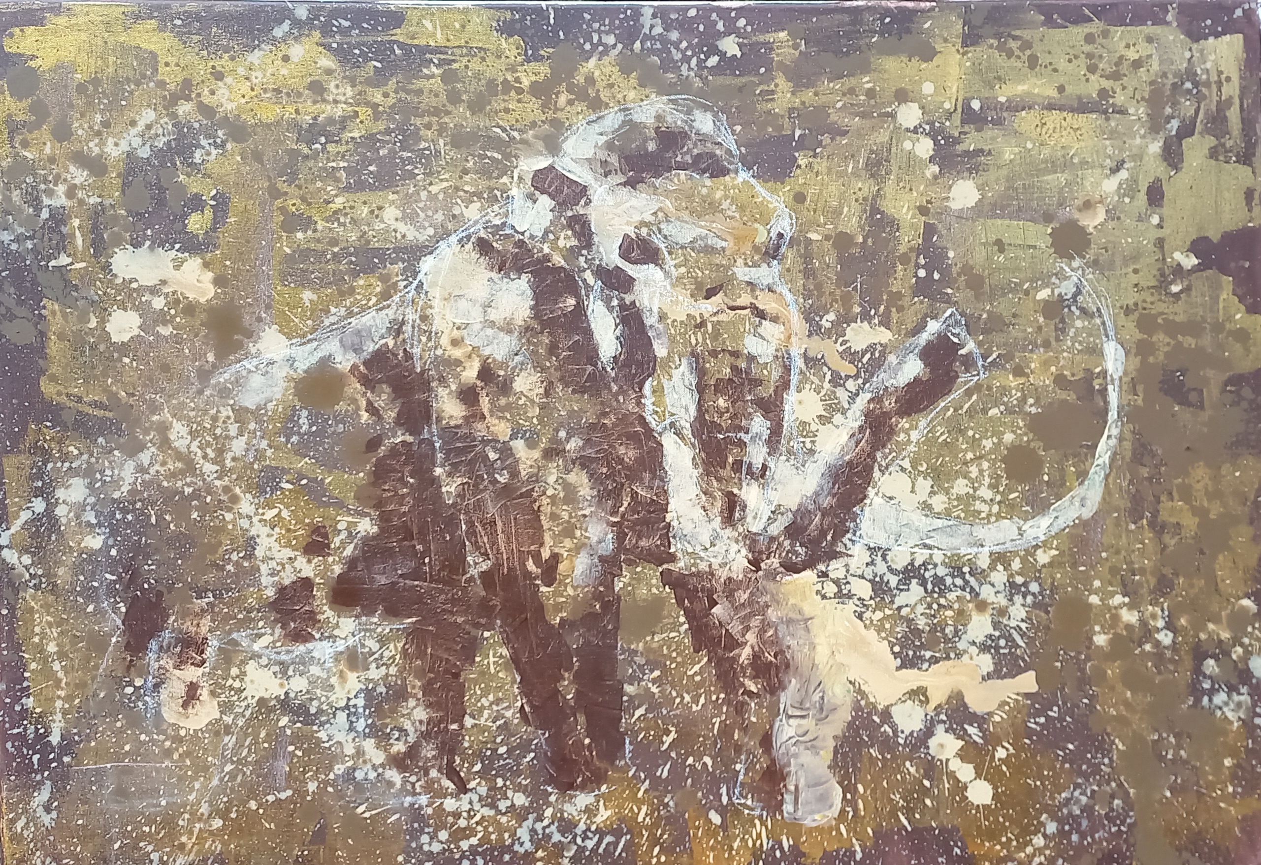 Ein Mammut kommt aus dem Stein