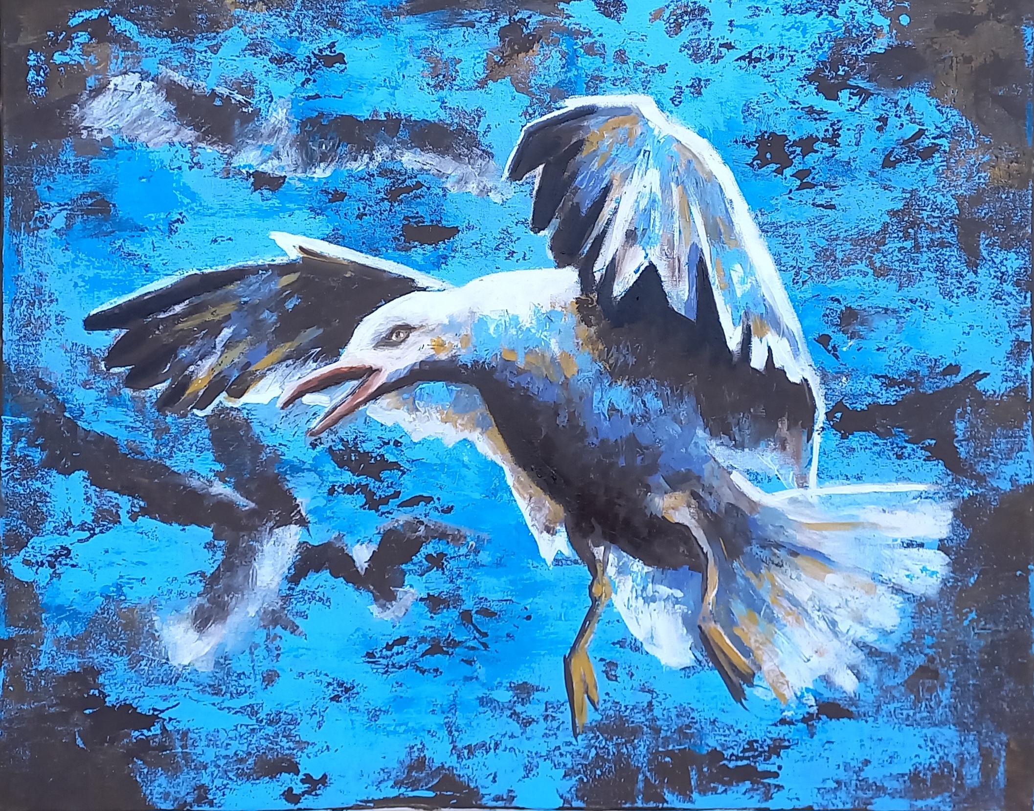 Eine fliegende Möwe